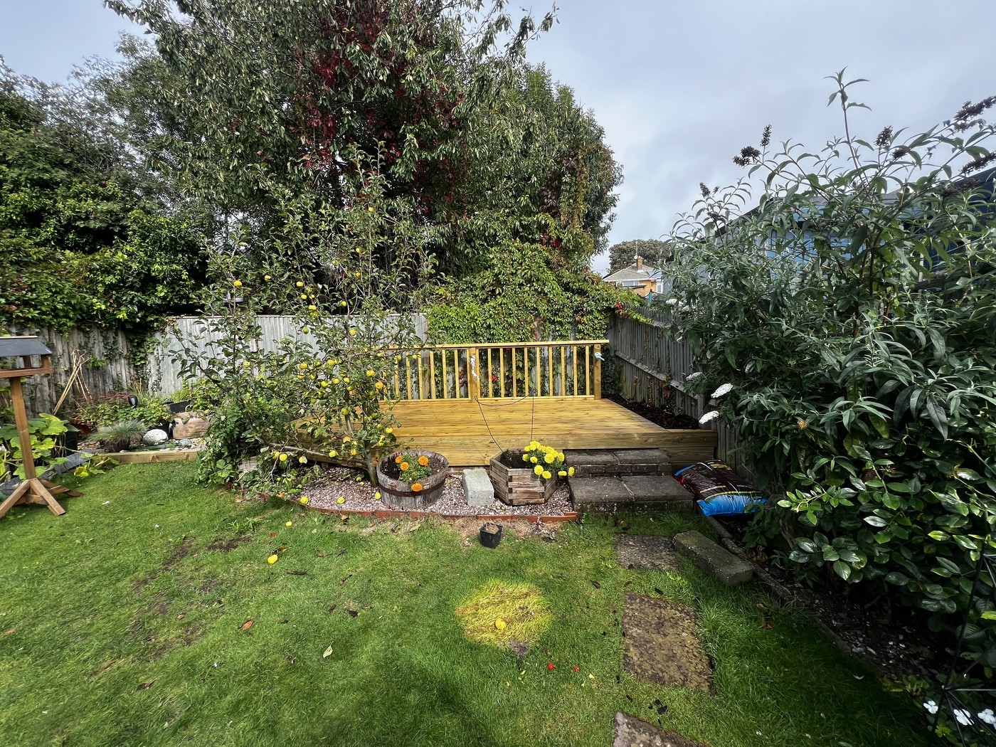 Garden decking with balustrade in Brighton